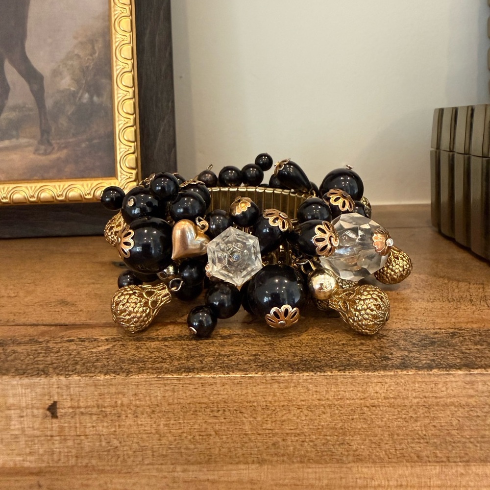 Vintage tchotchke Gold & Black Bracelet